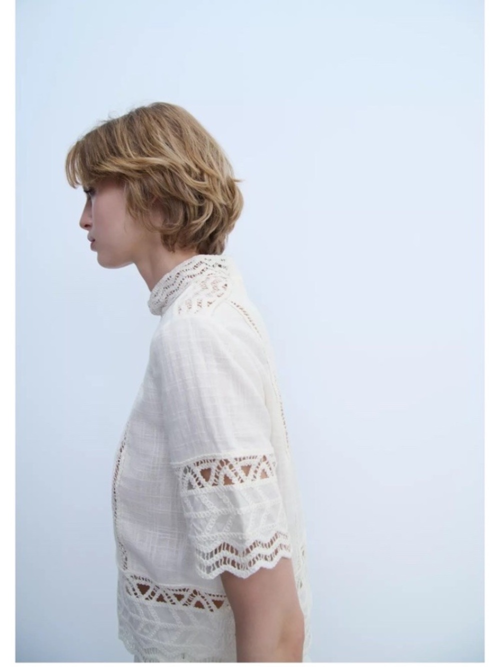 SET OF ZARA OUTFIT $79 SHIRT AND $119 SKIRT CROCHET ZW COLLECTION ECRU - Picture 3 of 12